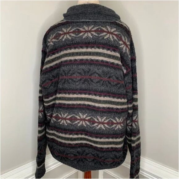 Northern Isles Men's Wool Shawl Collar Pullover Fair Isles Sweater Size Large - Picture 2 of 7